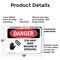 Signmission Stay Away When Machine Is Operating Danger Sign, Plastic, 18in W x 12in L, 2PK OS-2PACK-DS-P-1218-L-1700 - alternate 3